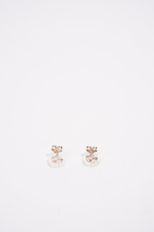 Gucci Interlocking GG Earrings Silver Base Metal