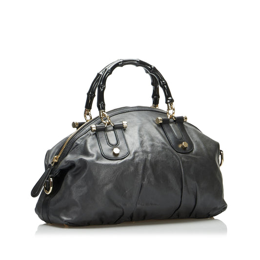 Gucci Bamboo Dialux Pop Satchel (SHG-PgirdF)