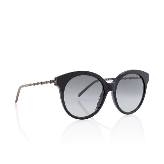 Gucci Bamboo Effect Interlocking G Round Cat Eye Sunglasses (SHF-J46BDC)