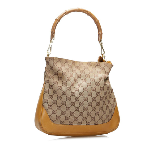 Gucci Bamboo GG Canvas Web Satchel (SHG-GPZYZn)
