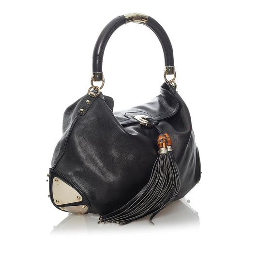 Gucci Bamboo Indy Leather Hobo Bag