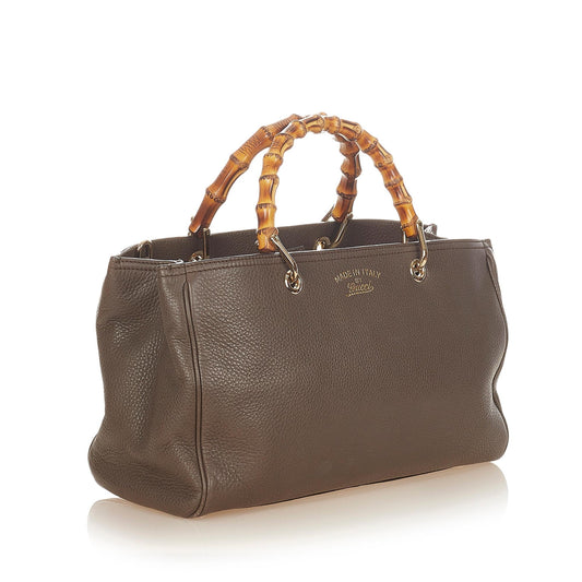 Gucci Bamboo Shopper Leather Satchel
