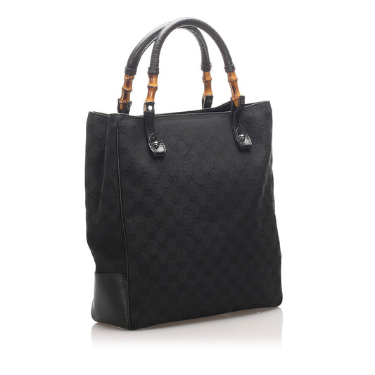 Gucci GG Canvas Bamboo Tote (SHG-13780)