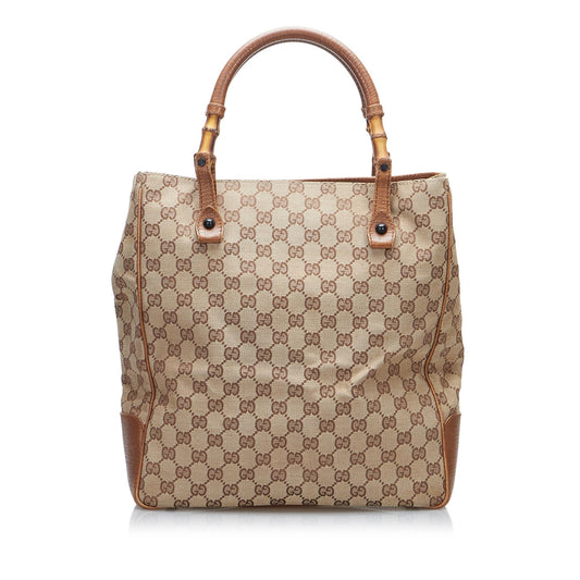 Gucci GG Canvas Bamboo Tote (SHG-lDJCHu)