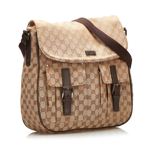 Gucci GG Canvas Double Pocket Flap Messenger