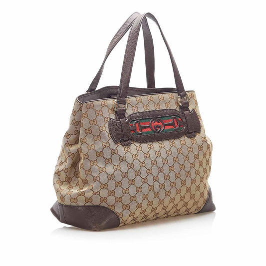 Gucci GG Canvas Dressage Tote (SHG-16474)