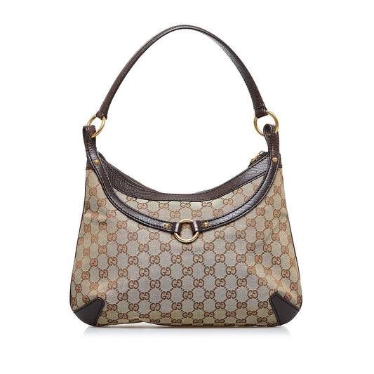 Gucci GG Canvas Horsebit Hobo Bag (SHG-3vKr0U)