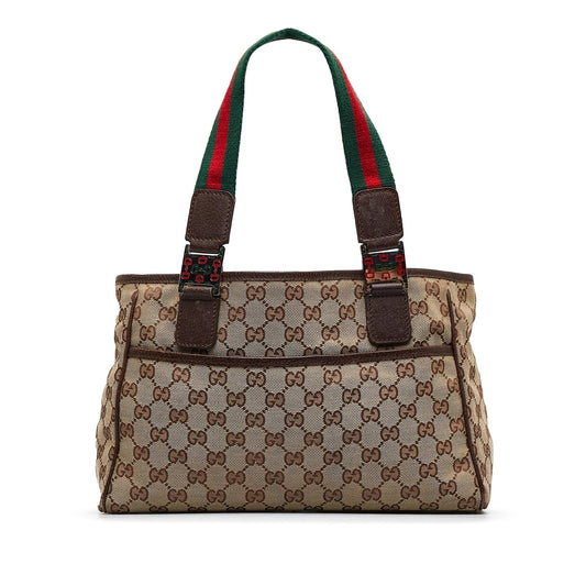 Gucci GG Canvas Web Pop Tote (SHG-Jsskew)