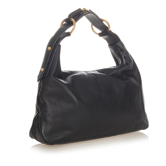 Gucci Horsebit Hobo Leather Handbag