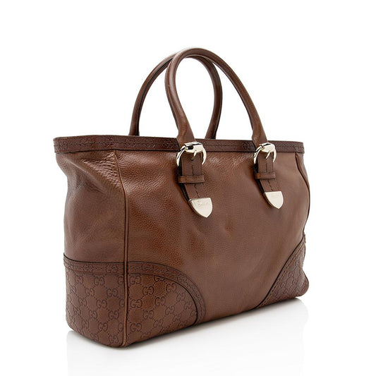 Gucci Leather Signoria Medium Tote (SHF-13286)
