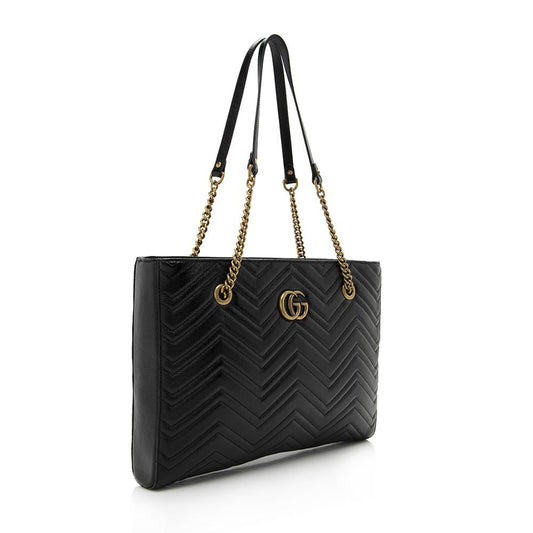 Gucci Matelasse Calfskin GG Marmont Medium Chain Tote (SHF-14136)