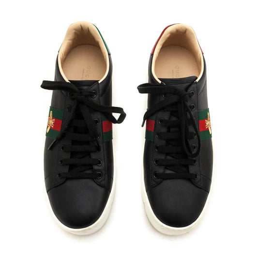 Gucci Black Web New Ace Platform Sneakers Size US 10 | IT 40