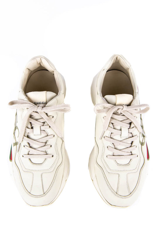 Gucci Ivory 2018 Rhyton GG Web Sneakers Size IT 40 | US 10