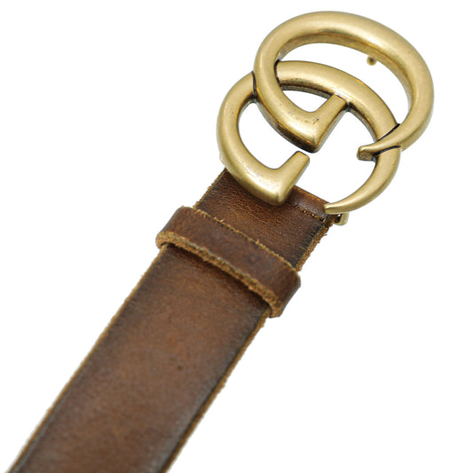 Gucci Brown Double G Buckle Belt 30