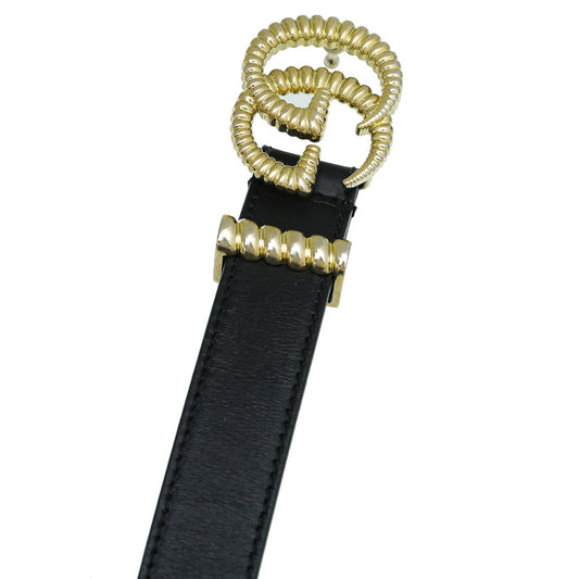 Gucci Black Torchon Double G Buckle Belt 34