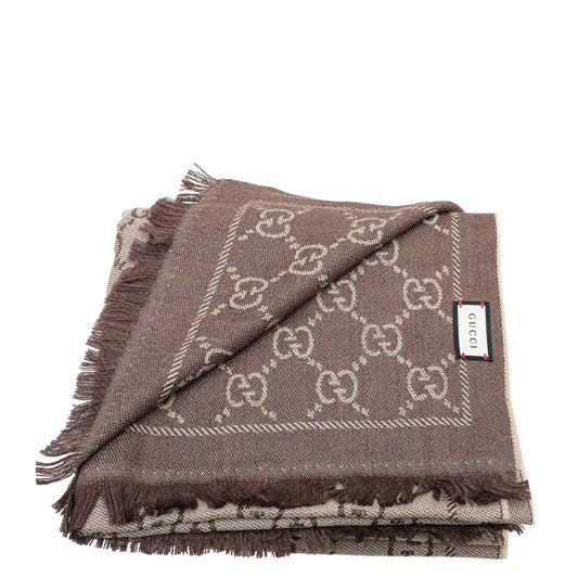 Gucci Brown GG Wool Scarf
