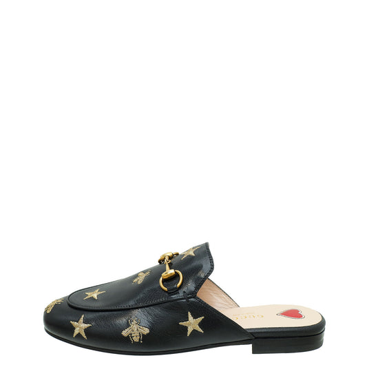 Gucci Bicolor Bee Star Princetown Mules 35
