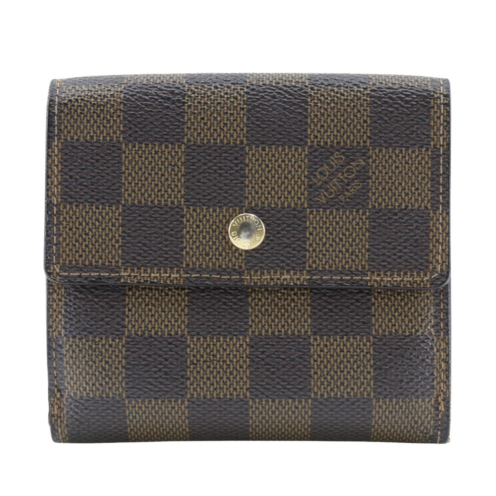 LOUIS VUITTON Bifold Wallet N61652 Damier canvas Brown W Hook Wallet Porte BilletsCartes Crdit unisex(Unisex) Used