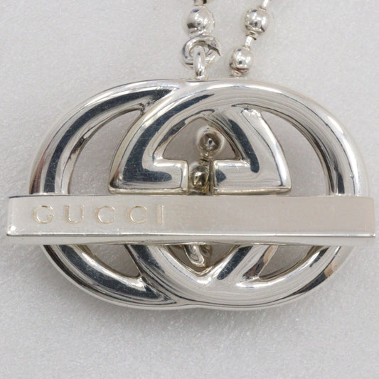 GUCCI bracelet Silver925 Silver Ball chain Interlocking G Women 16 Used