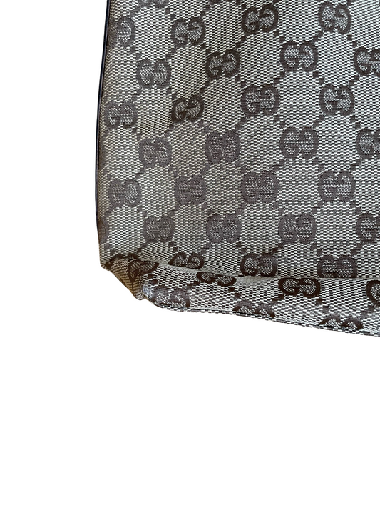 Gucci Beige & Dark Brown Jacquard HandBag