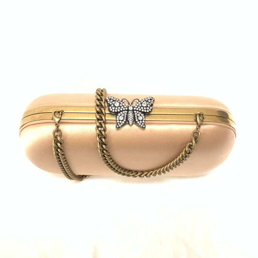 Gucci Broadway Butterfly Handbag Clutch in Apricot Pink