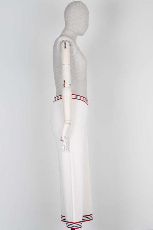 GUCCI Knit Pants Ivory Red