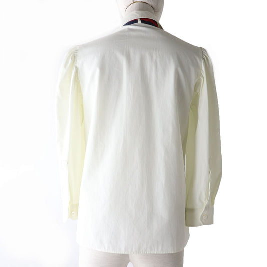 GUCCI blouse Outer: 100% cotton, part: 60% rayon, part: 40% cotton Ivory Women 38 Used