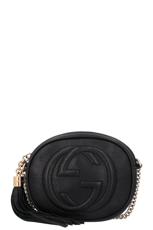GUCCI Disco Round Tassel Crossbody Bag Black