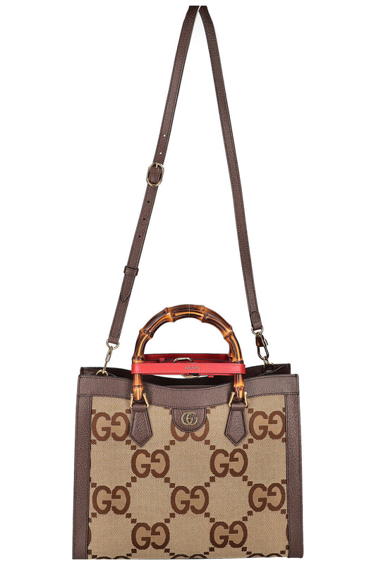 GUCCI Diana Bag Jumbo GG Canvas Brown