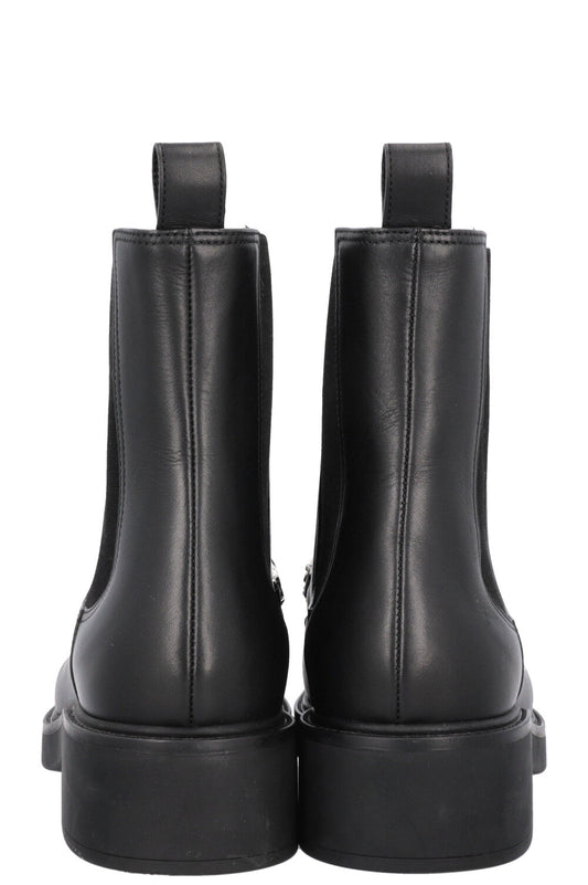 GUCCI Horsebit Chain Chelsea Boots Black Leather