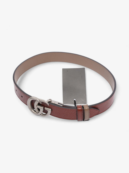 Gucci GG Marmont Reversible Belt Dark Brown / Greyish Brown Leather 65cm 26"