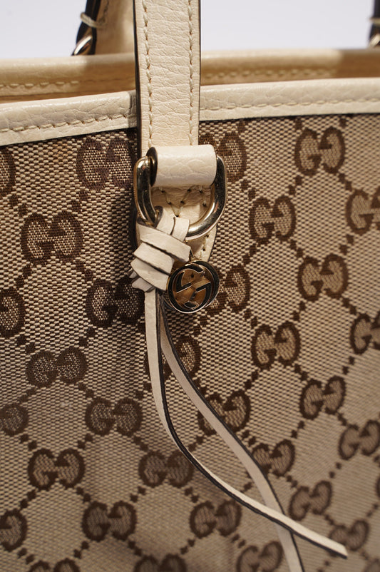 Gucci Bree GG Bag White and monogram Canvas Small