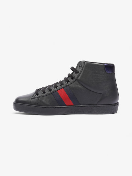 Gucci Bee Ace High-Top Black / Gold Leather EU 45 UK 11