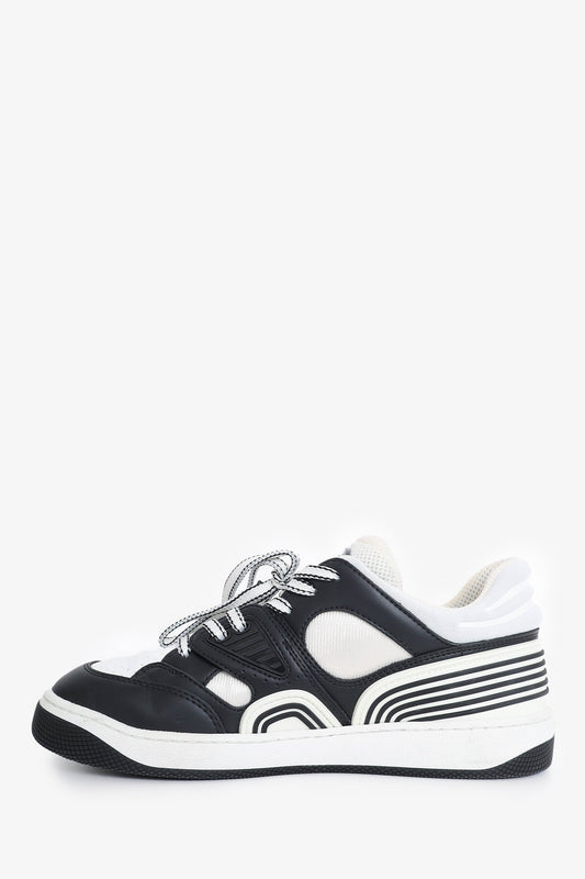 Gucci Black/White Basket Low-top Sneakers Size 35