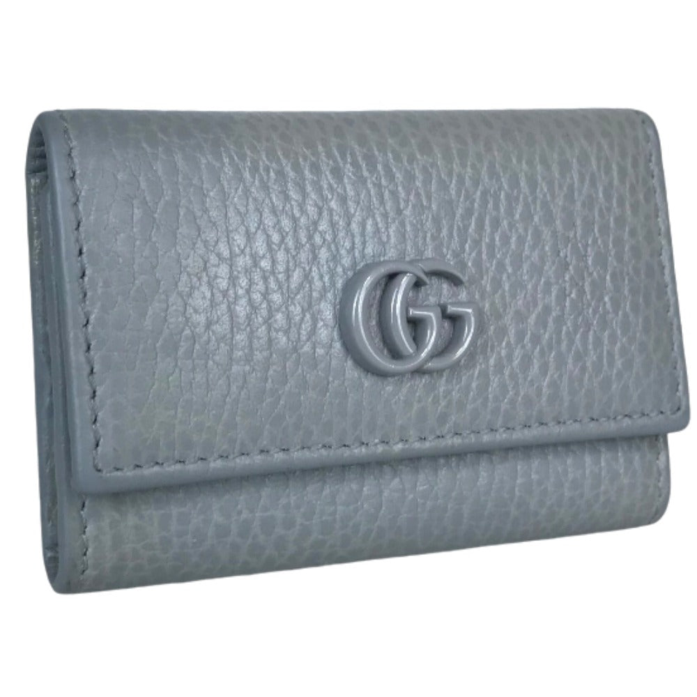 GUCCI Key case Key holder 456118 leather gray Petit Marmont Women Secondhand