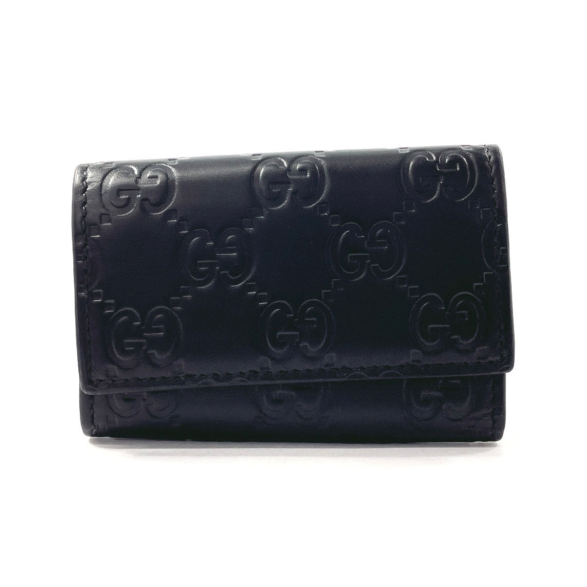 GUCCI Key case Key holder 138093 Sima leather black six hooks