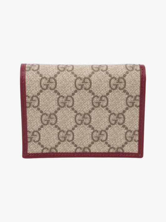 Gucci Horsebit 1955 Wallet GG Supreme / Maroon / Light Gold Canvas