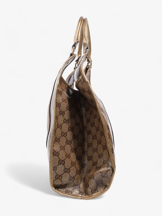 Gucci Crystal Jackie Gold GG Supreme Patent Leather