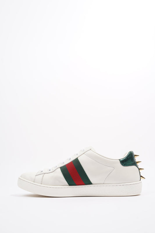 Gucci Ace Pearl And Spike White / Red / Green Leather EU 36 UK 3