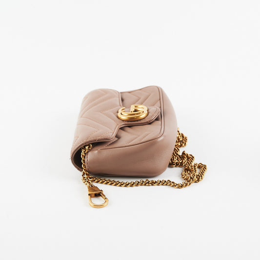 Gucci GG Supermini Marmont Matelasse Dusty Pink