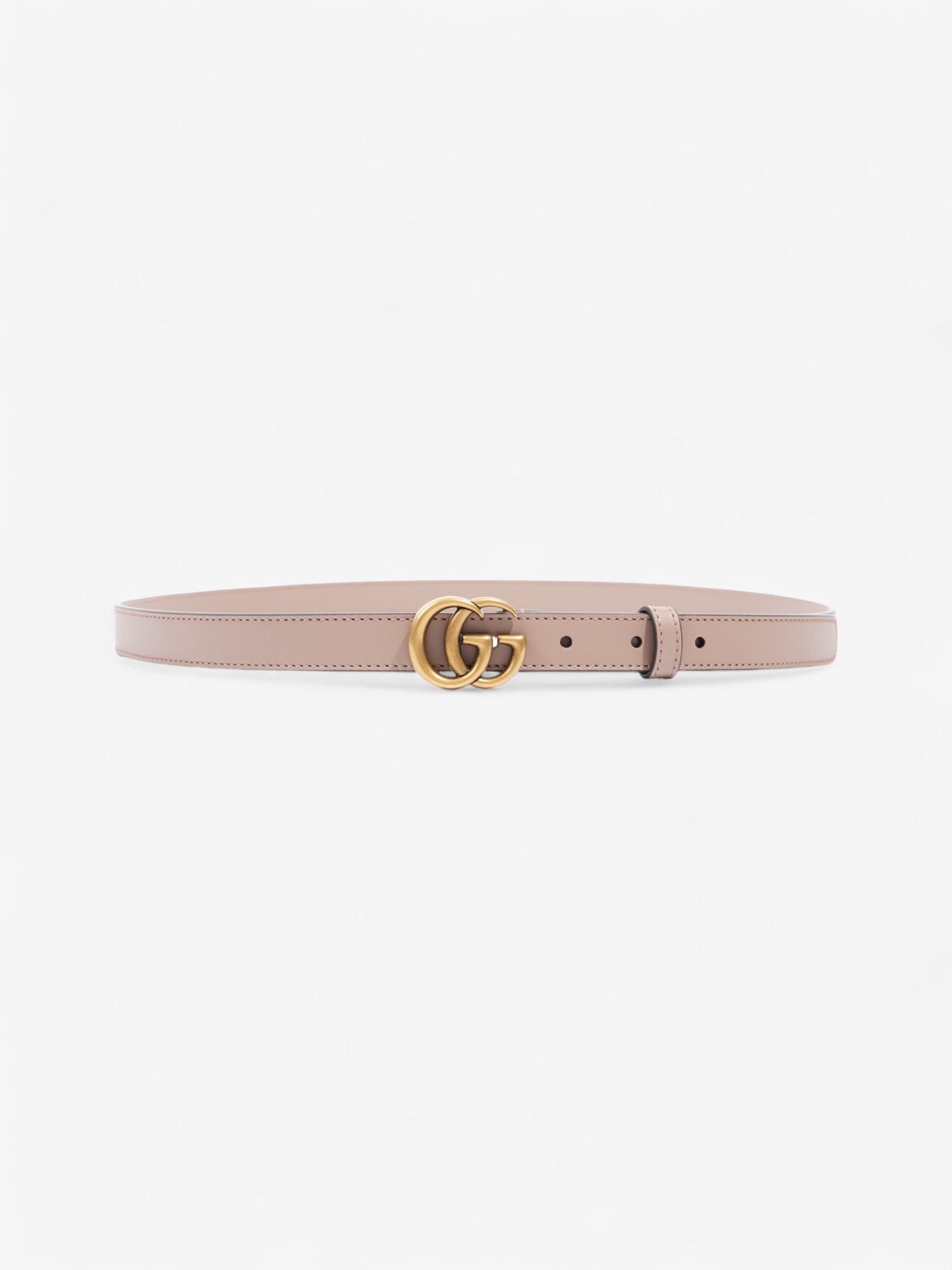 Gucci GG Marmont Thin Belt Rose Beige / Gold Leather 100cm / 40"