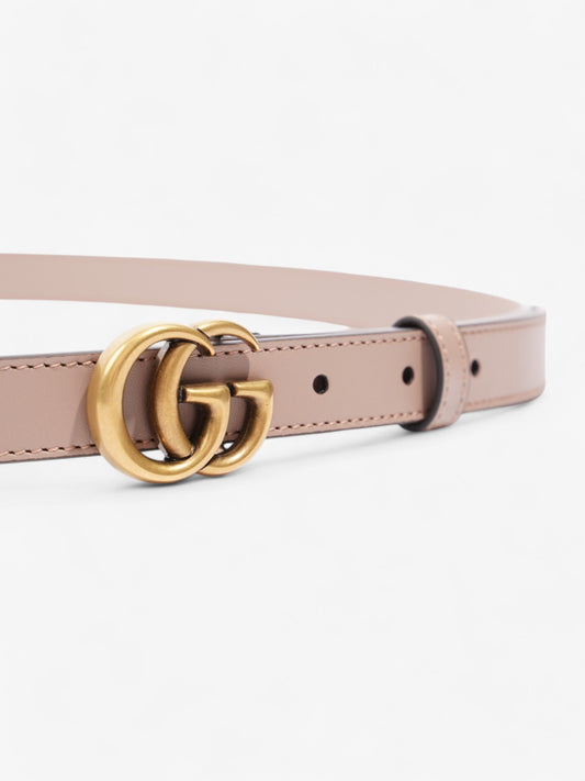 Gucci GG Marmont Thin Belt Rose Beige / Gold Leather 100cm / 40"
