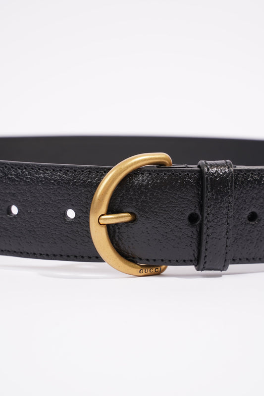 Gucci Buckle Belt Black Leather 75cm 30"