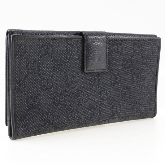 GUCCI Long Wallet Purse 143391 leather black unisex(Unisex) Used
