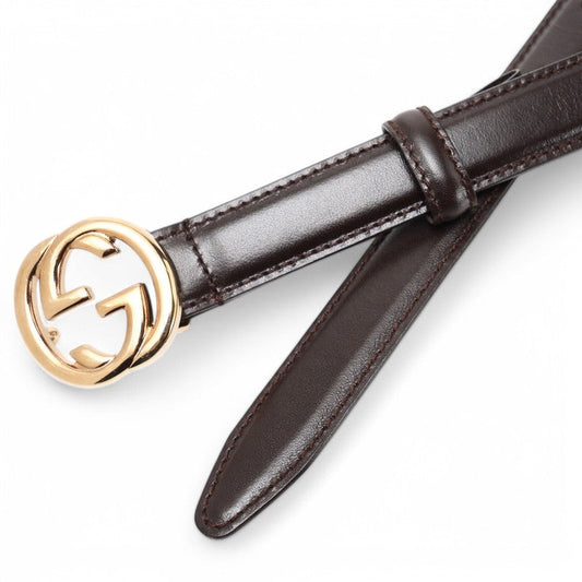 GUCCI belt 036・1046・0980 leather Dark brown 70・28