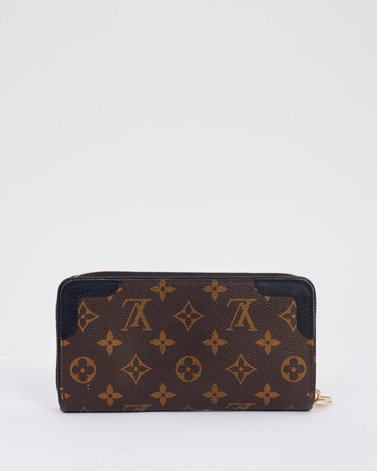 Louis Vuitton Black Monogram Canvas Retiro Zippy Wallet