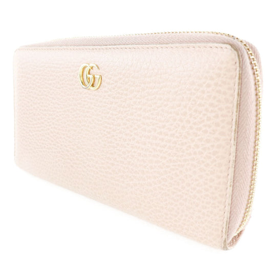 GUCCI Long Wallet Purse 456117 CAO0G 5909 leather Light pink GG Petit Marmont Women Used