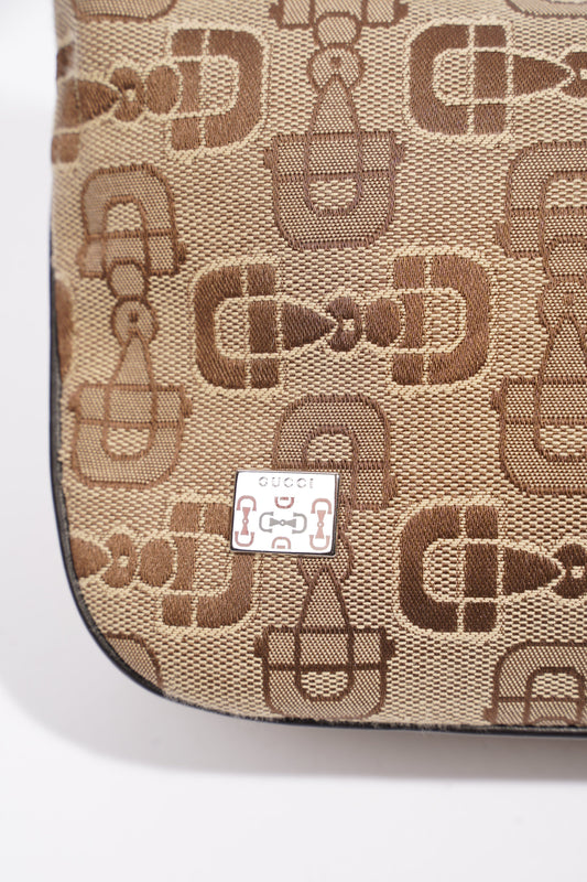 Gucci Horsebit Canvas Brown Canvas Small