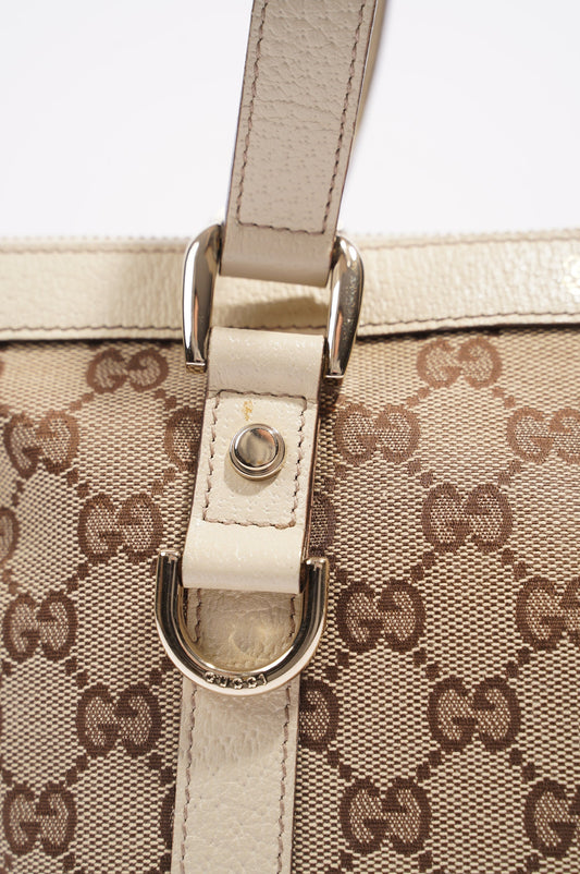 Gucci Abbey Shoulder Bag Supreme Print / White Canvas Small