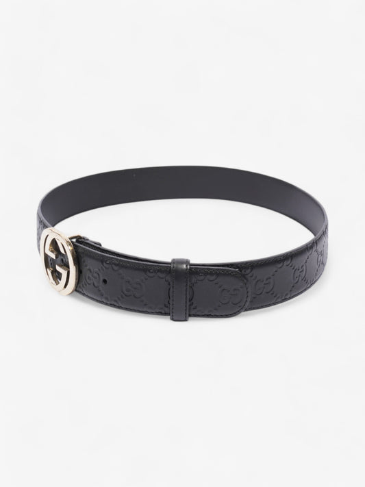 Gucci Interlocking G Belt Black / Light Gold Leather 80cm / 32"